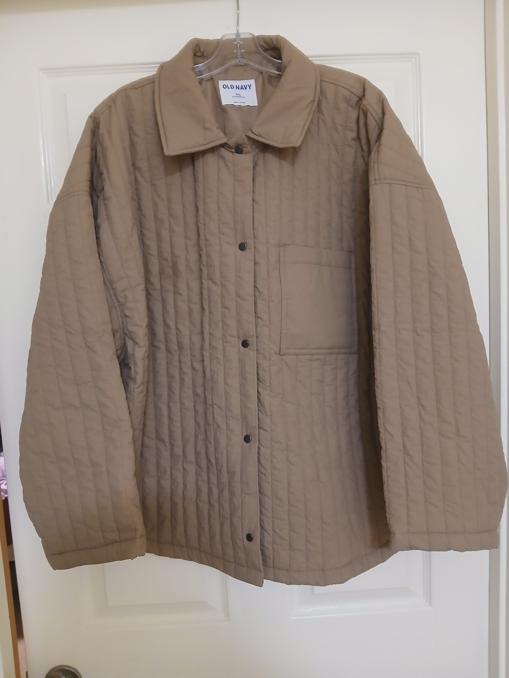 Old Navy Quilted Tan Button-Front Jacket